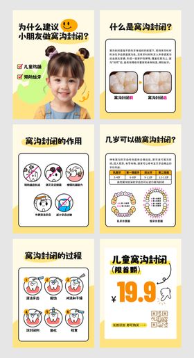 口腔科普窝沟封闭宣传海报