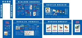 蓝色安全通道宣传展板展示