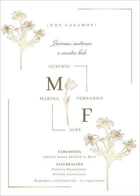 优雅的黑色和金色婚礼请柬