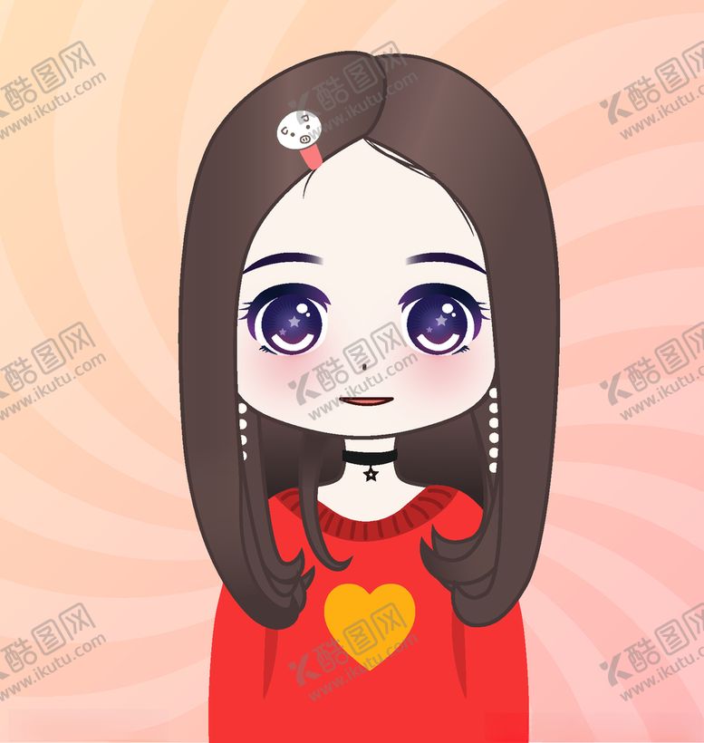 编号：79896404241632146964【酷图网】源文件下载-戴着猪猪的女孩