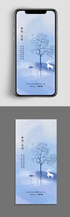 白色时尚高端小雪地产节气海报