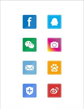 手机app社交图标彩色
