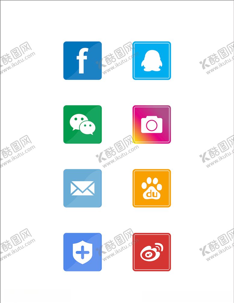 编号：80900509201340458700【酷图网】源文件下载-手机app社交图标彩色