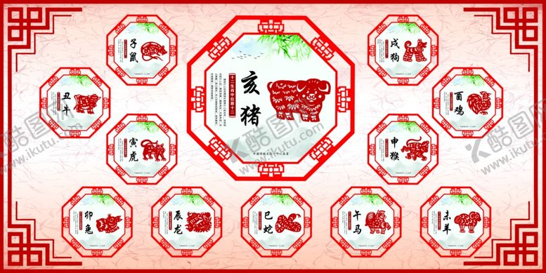 编号：82683509130734233094【酷图网】源文件下载-十二生肖展板
