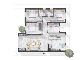 室内家装彩色平面图绿植户型图