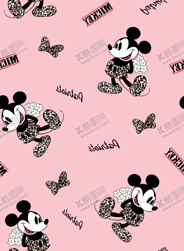 编号：91384809241332083330【酷图网】源文件下载-字母卡通动物米奇印花