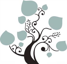 硅藻泥刻花花纹树矢量