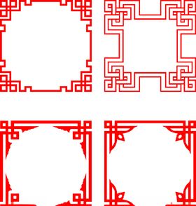 中国风中式窗花纹理CDR矢量