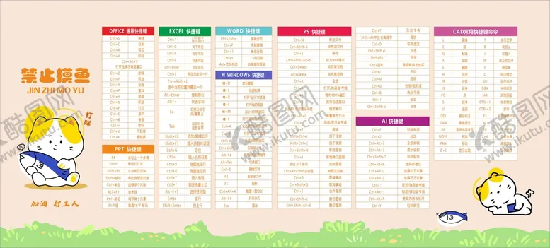 编号：41853201182255582353【酷图网】源文件下载-电脑快捷键鼠标垫