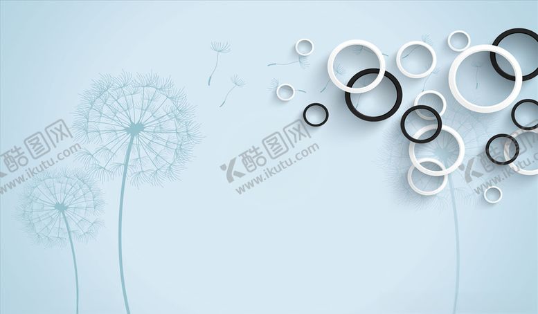 编号：12299005102130055615【酷图网】源文件下载-蒲公英圆圈背景墙