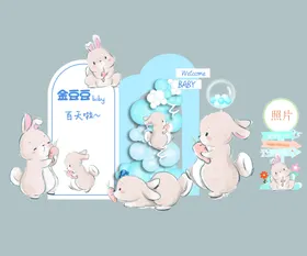 生日背景卡通派对墙