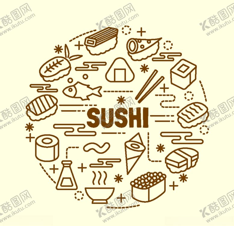 编号：26421809260944227592【酷图网】源文件下载-和风矢量元素扁平化图标