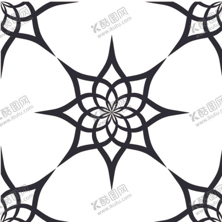 编号：71618910231143203494【酷图网】源文件下载-黑白简约花纹图案设计