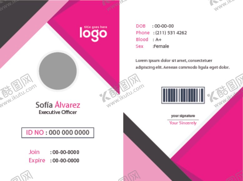 编号：40438110111712065103【酷图网】源文件下载-工作证