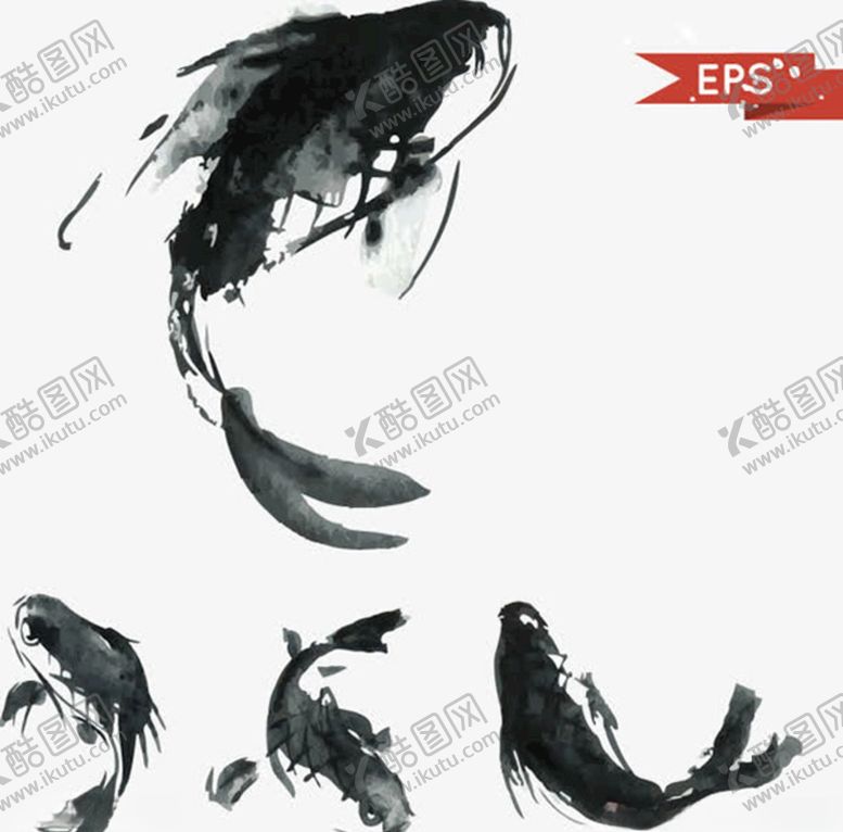 编号：74007704202350172047【酷图网】源文件下载-水墨鱼素材