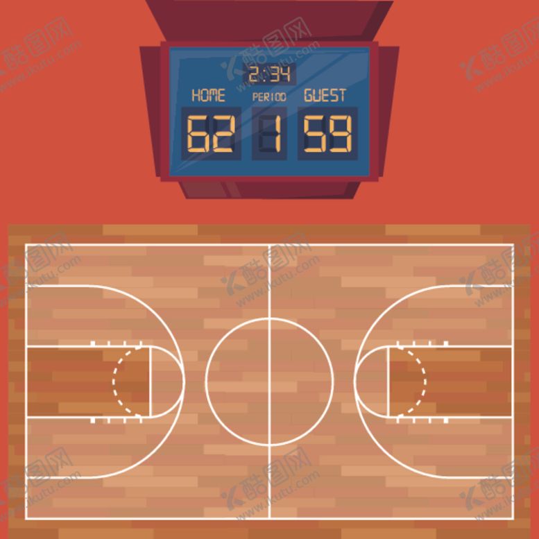 编号：70467010021835178267【酷图网】源文件下载-篮球元素主题插画