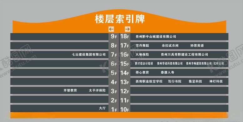 编号：48452807030426287792【酷图网】源文件下载-楼层导视牌