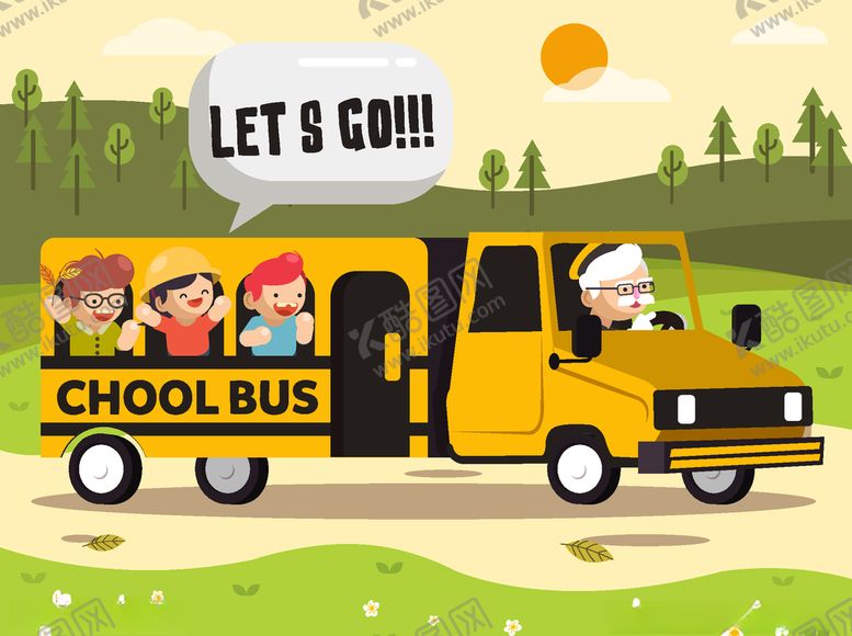 编号：46540409201448292695【酷图网】源文件下载-卡通开往学校的校车