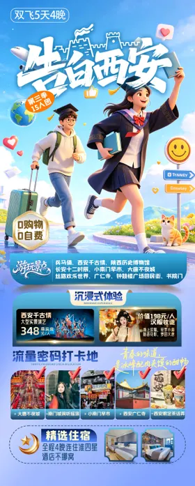 告白西安暑假旅游海报