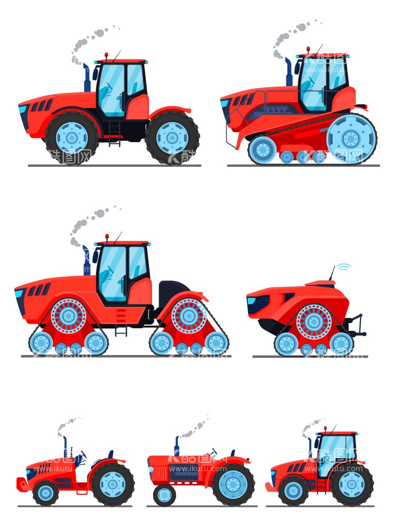 编号：47612510041922233275【酷图网】源文件下载-拖拉机矢量元素