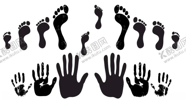 编号：37307510212109544824【酷图网】源文件下载-矢量手印脚印