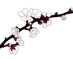 梅花树枝元素