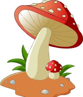 卡通可爱红色蘑菇