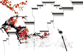 中国风水墨梅