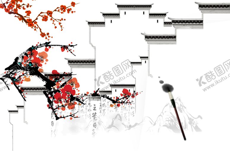 编号：66568805031949416162【酷图网】源文件下载-中国风水墨梅