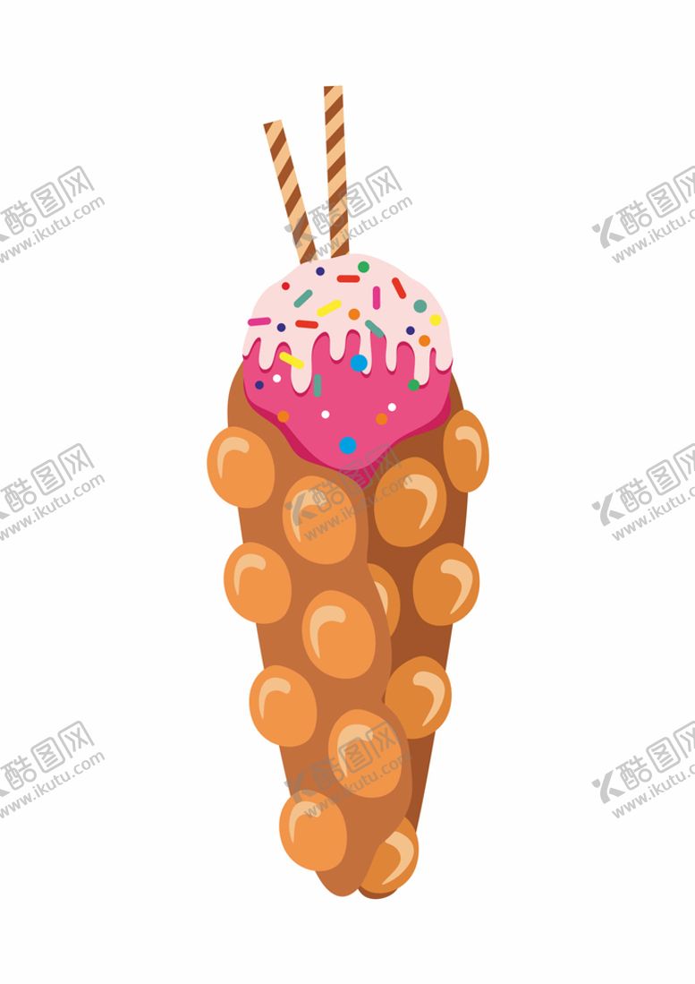 编号：75894109260642562830【酷图网】源文件下载-卡通鸡蛋仔冰淇淋