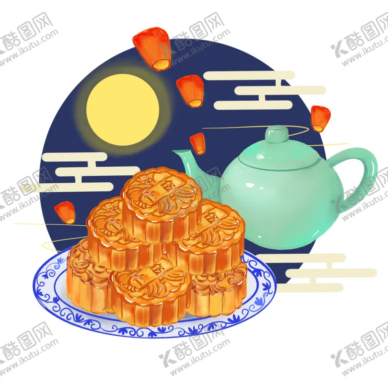编号：58279101140328439283【酷图网】源文件下载-中秋插画   可爱卡通兔子  