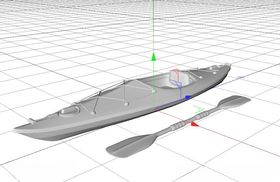 C4D模型独木舟