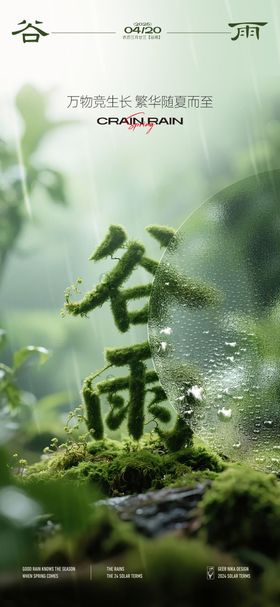 谷雨节气海报地产质感二十四