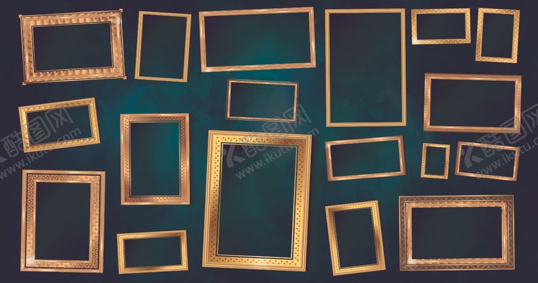 编号：56552504061136129759【酷图网】源文件下载-金色边框相框