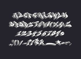 诡异爆炸扭曲英文字体