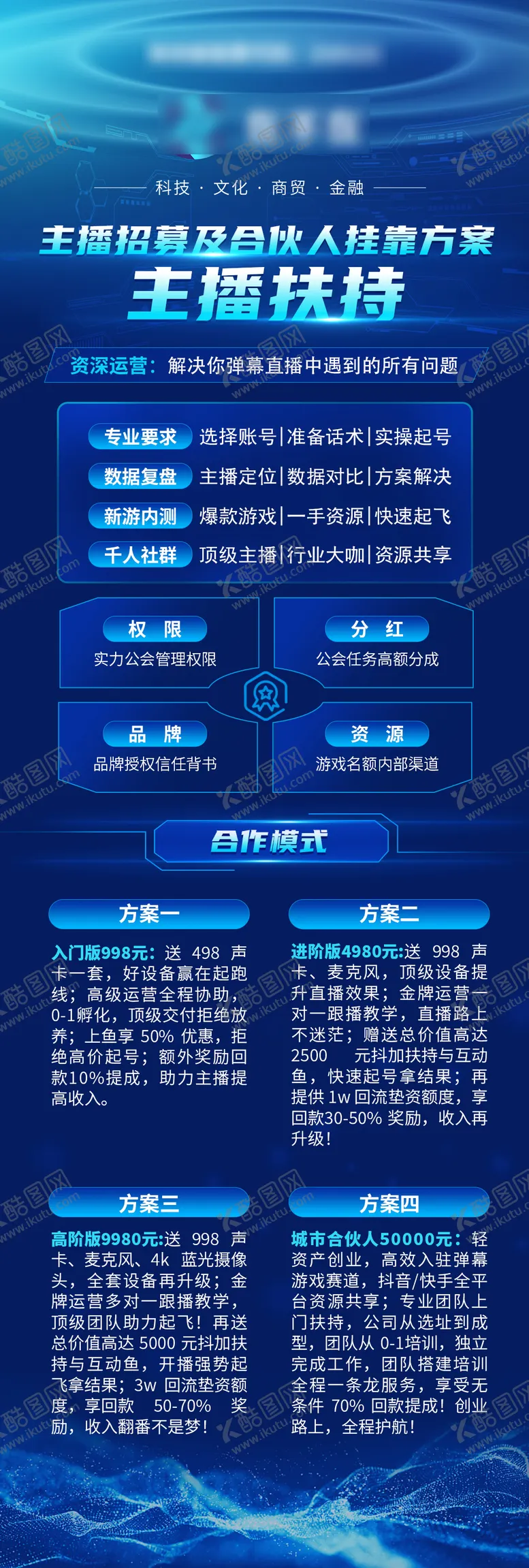 编号：38165612040412431968【酷图网】源文件下载-主播金融扶持政策详情海报