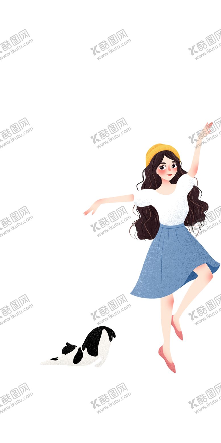 编号：17083906290252472062【酷图网】源文件下载-少女和猫