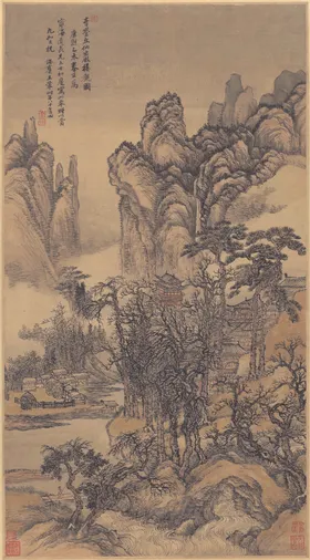 山水画巨幅清朝场景古代清代