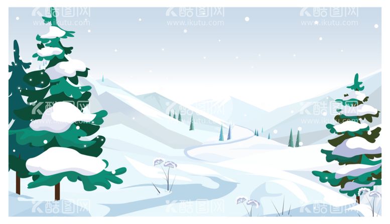 编号：37594210010555141237【酷图网】源文件下载-雪地雪景插画