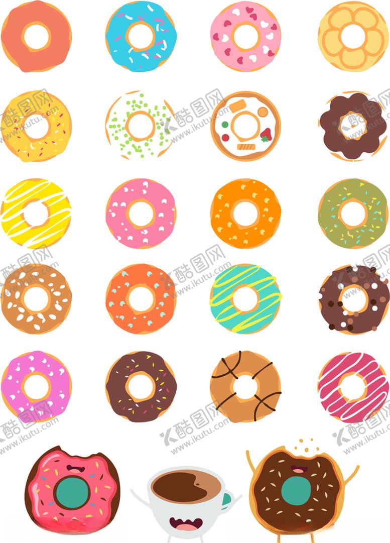 编号：44380209262334041568【酷图网】源文件下载-独角兽甜甜圈