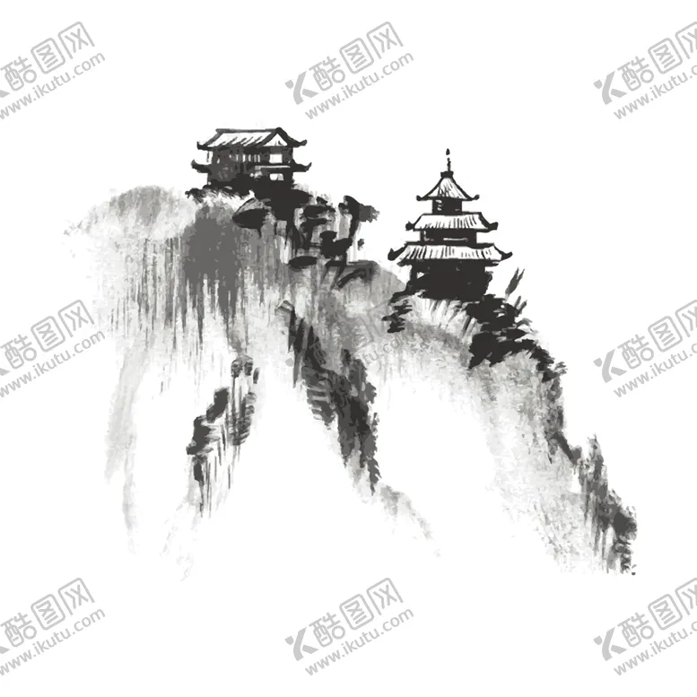 编号：83277809231223306473【酷图网】源文件下载-水墨山脉山峰