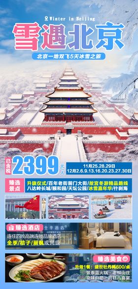 北京旅游海报雪景景点冬季