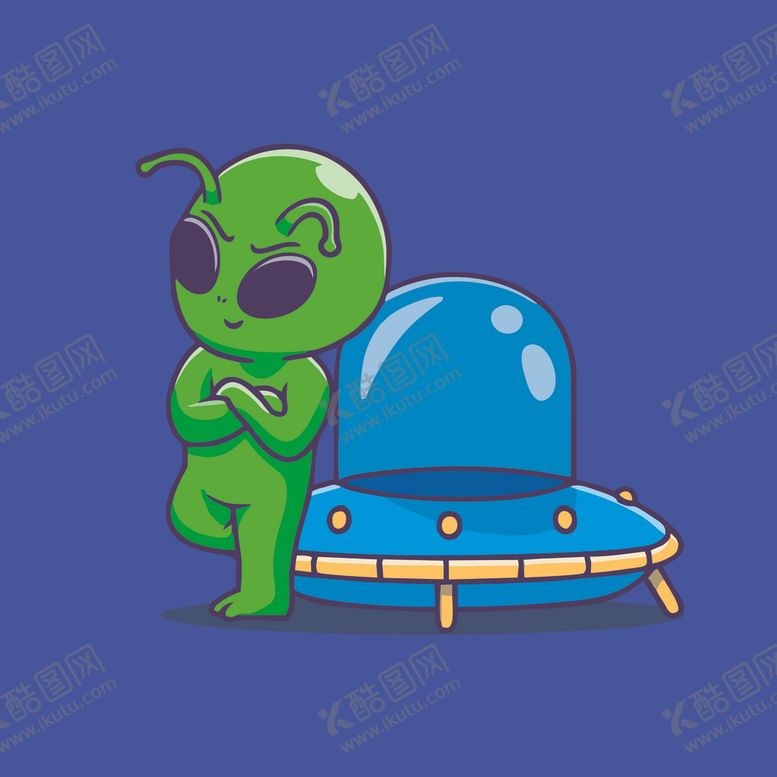 编号：83620402091056055796【酷图网】源文件下载-可爱外星人卡通矢量儿童插画