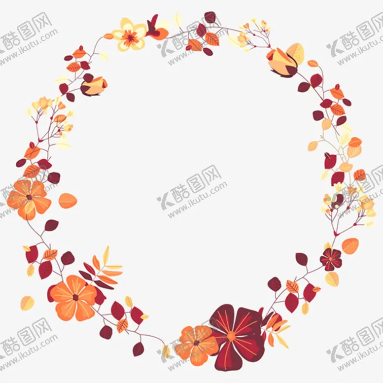 编号：15309209201239041438【酷图网】源文件下载-春天暖色花卉边框