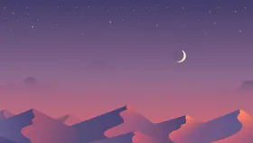 插画壁纸光效树木傍晚花草