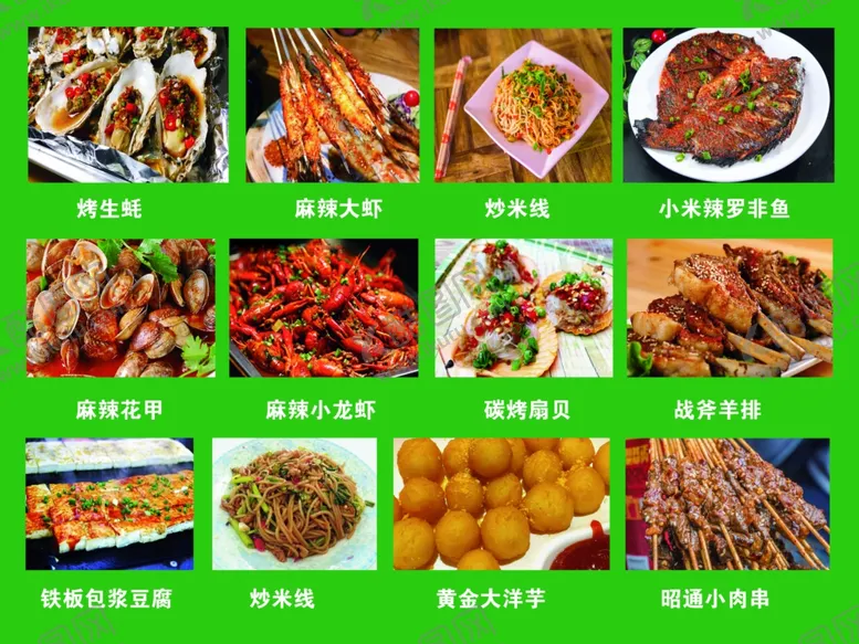 编号：22548909251929569670【酷图网】源文件下载-烧烤菜单菜品海报小吃灯箱