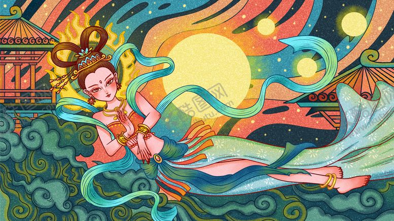 编号：14729809180848111492【酷图网】源文件下载-敦煌插画