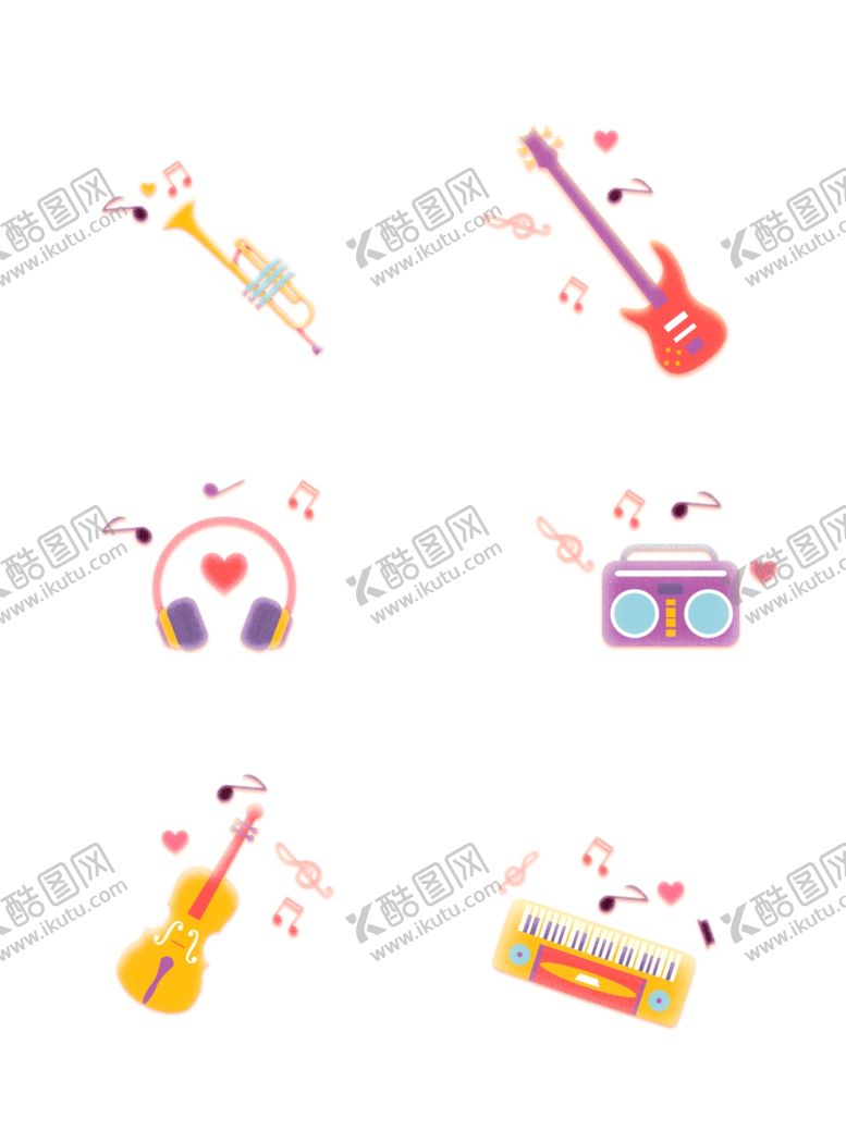 编号：58054411230620542051【酷图网】源文件下载-乐器插画吉他收音机