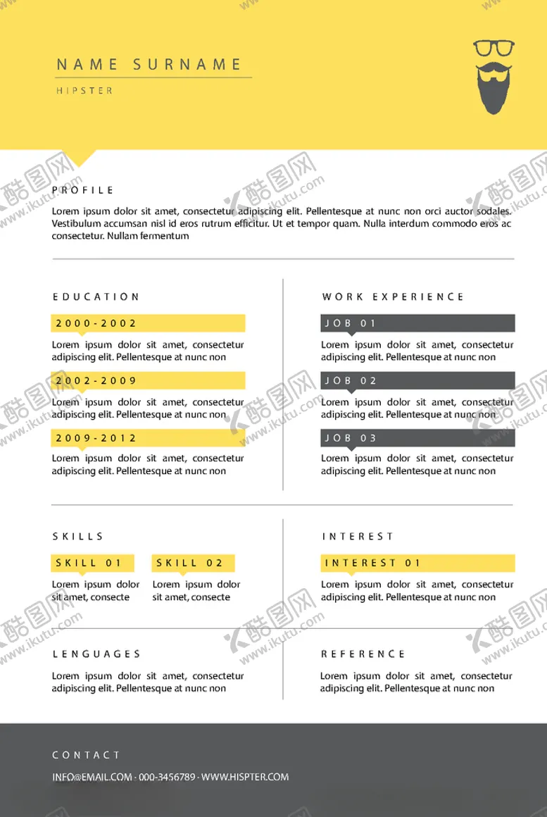 编号：34474309160907097910【酷图网】源文件下载-个人简历模板素材个性