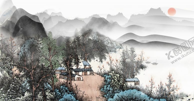 编号：58765110300938344050【酷图网】源文件下载-中式山水画